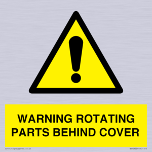 WARNING ROTATING PARTS BEHIND COVER